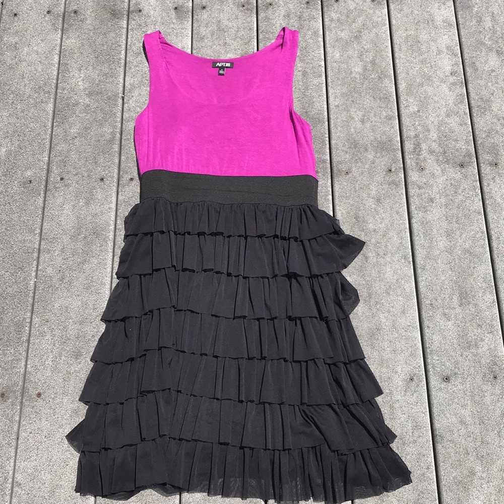 Purple and Black Ruffle Dress